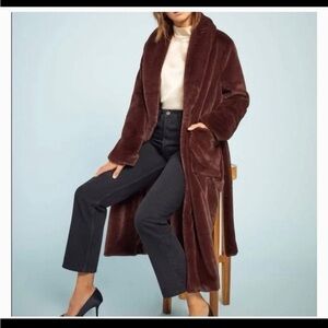 Reformation Chocolate Teddy Jacket